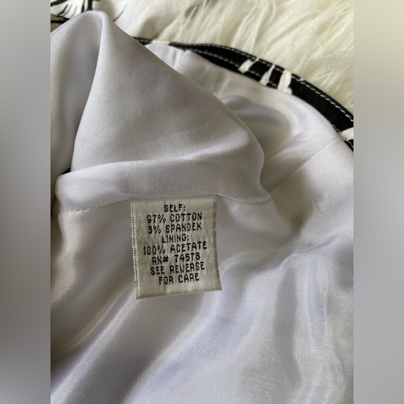 CACHE Black/ White Floral Print Jacket Blazer Sz 6-Sm/Md - Picture 6 of 7